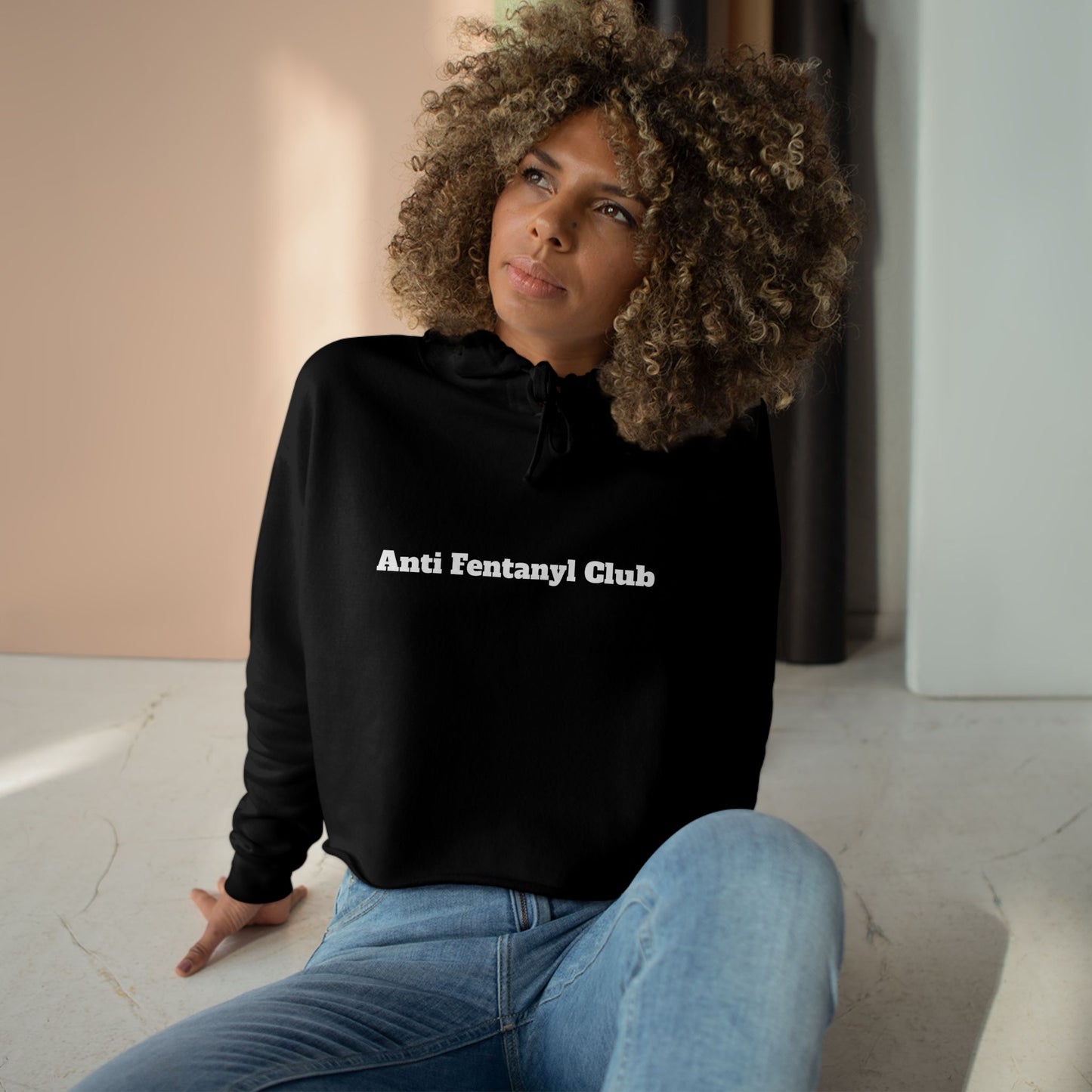 Women's Crop Hoodie - “Anti Fentanyl Club”