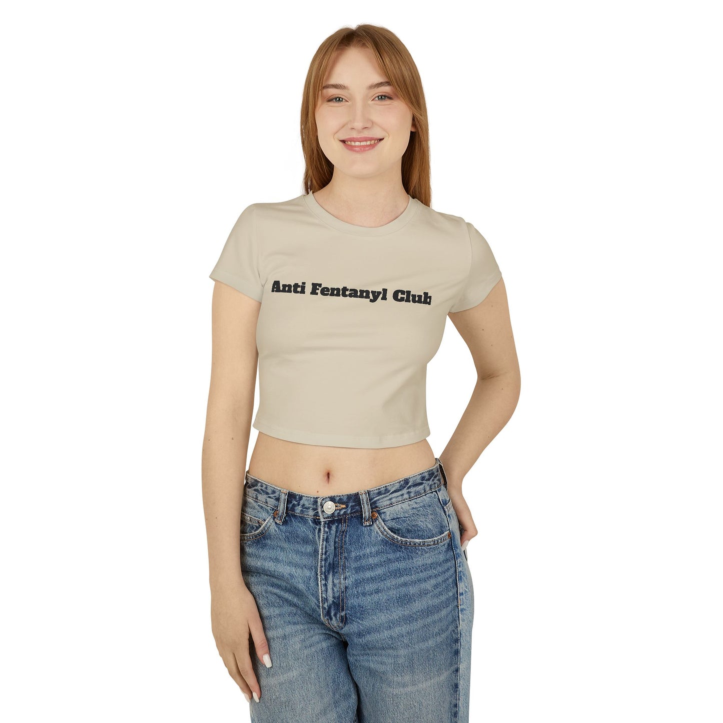 Women Crop Baby Tee 'Anti Fentanyl Club'