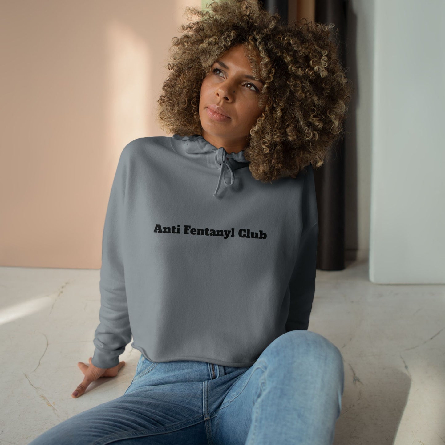 Women's Crop Hoodie - “Anti Fentanyl Club”