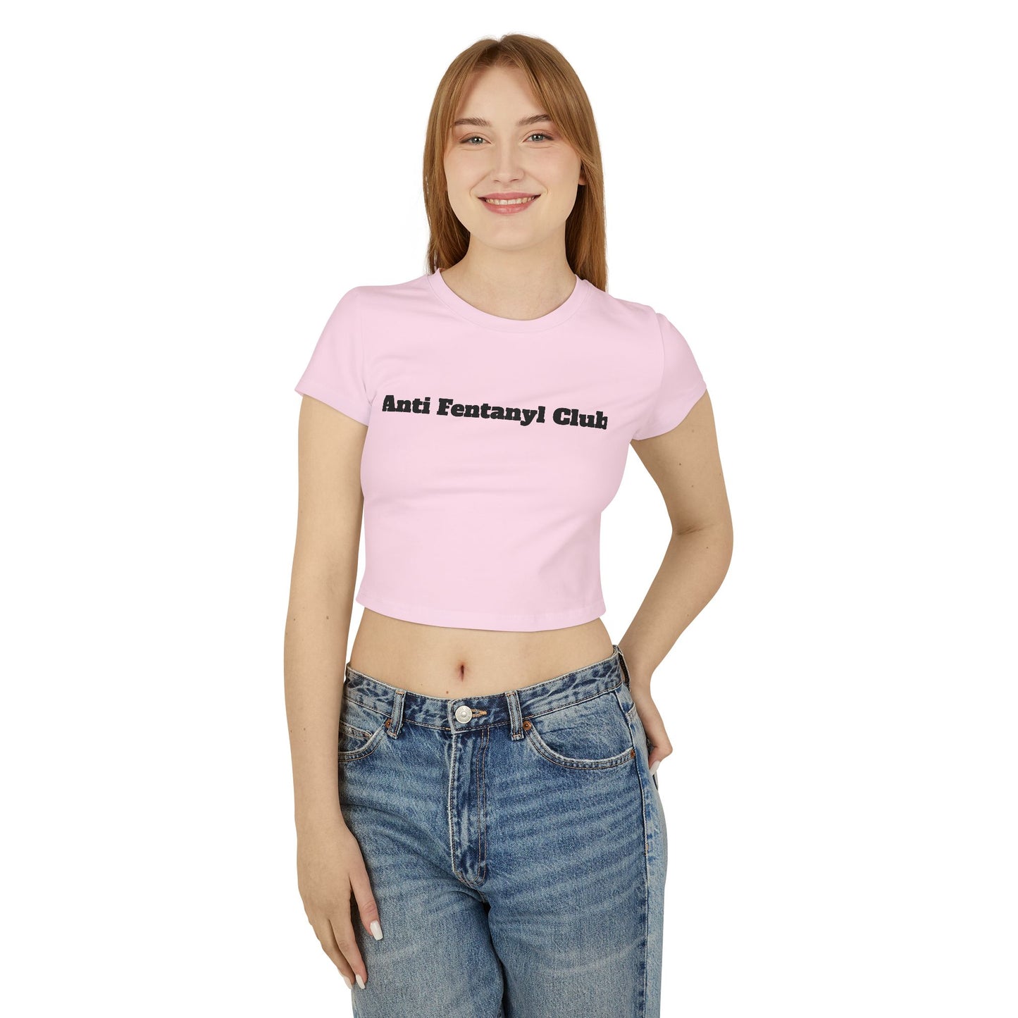 Women Crop Baby Tee 'Anti Fentanyl Club'